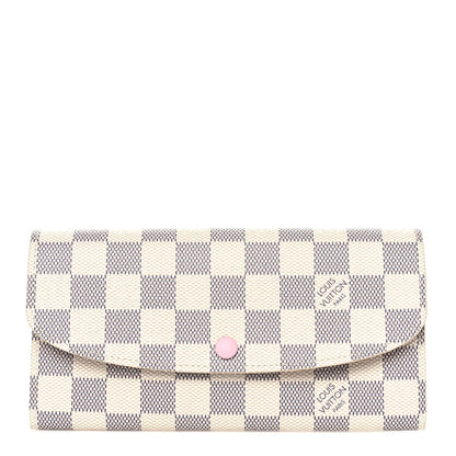 Louis Vuitton Damier Azur Emilie Wallet Rose Ballerine 1 of 9
