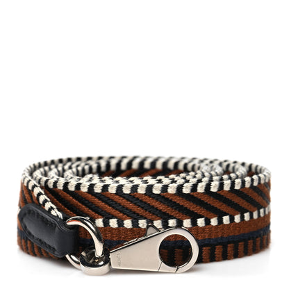 Hermes Toile Swift 25mm Grand Mousquetons Sangle Cavale Shoulder Strap Noisette Black 1 of 6