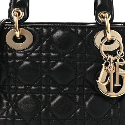 Christian Dior Lambskin Cannage Mini Lady Dior Black 8 of 13