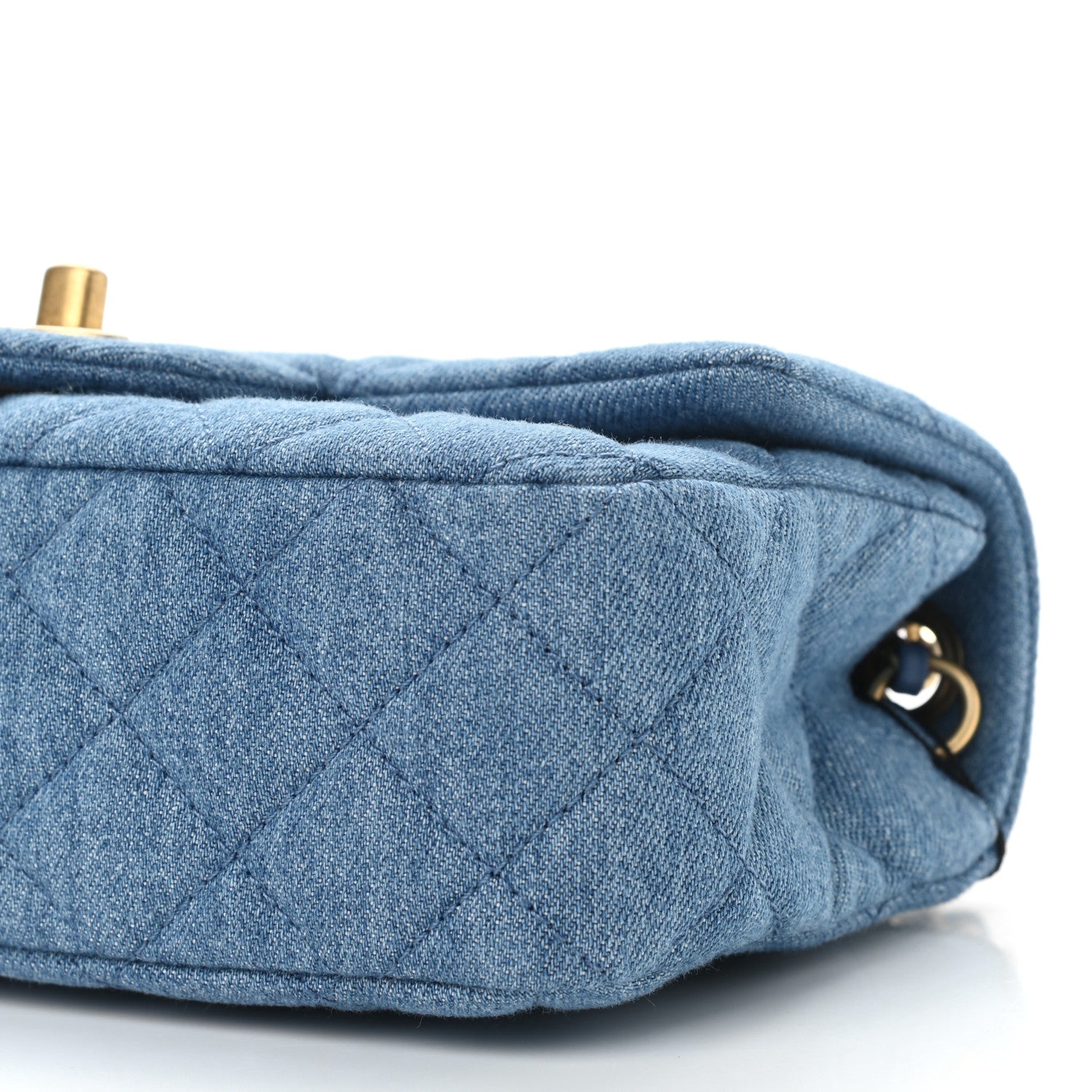Chanel Denim Quilted Mini Pearl Crush Rectangular Flap Blue 9 of 11
