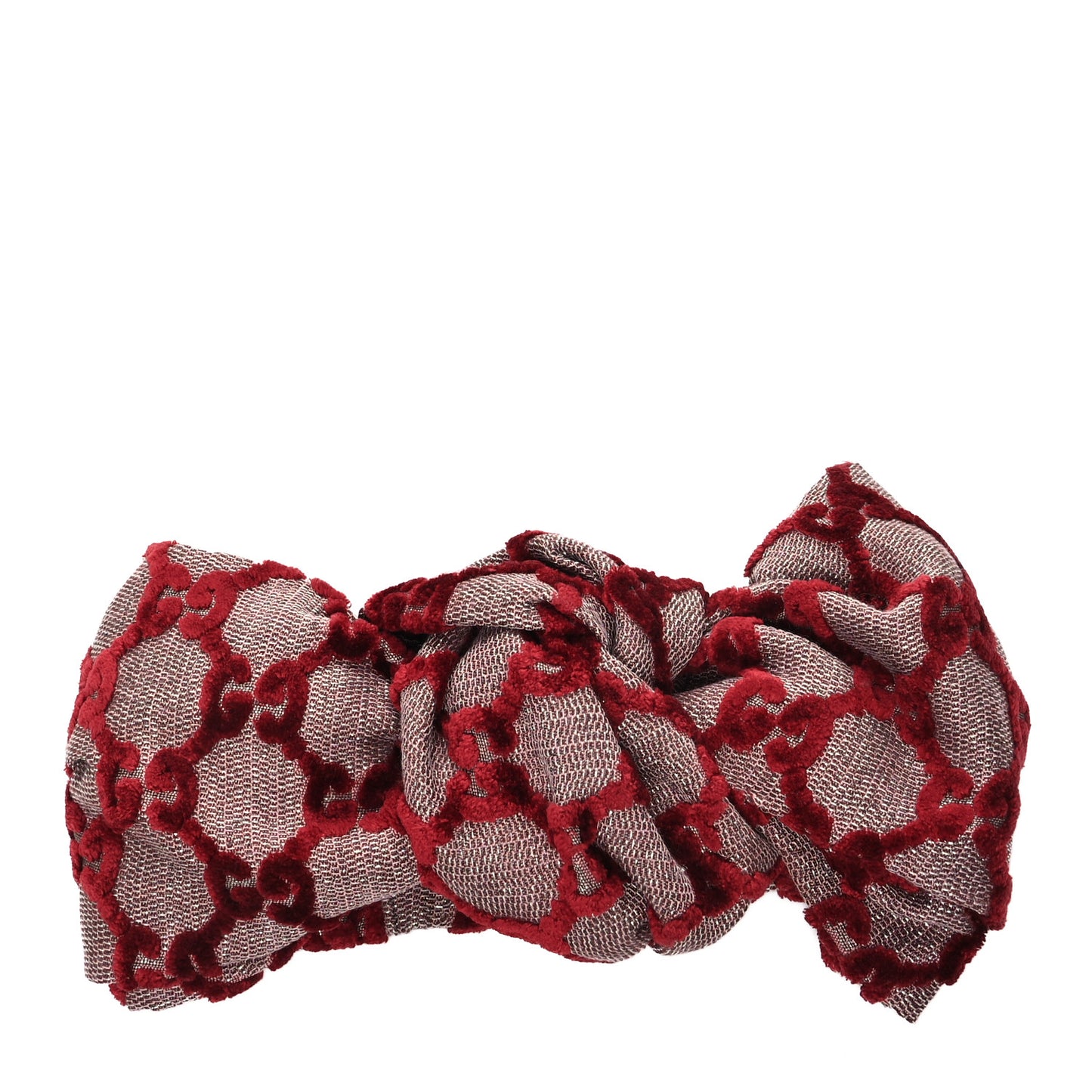 Velvet GG Monogram Headband S 56 Burgundy