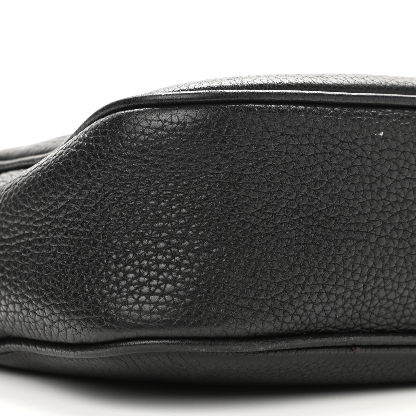 Pebbled Calfskin Small Soho Disco Bag Black