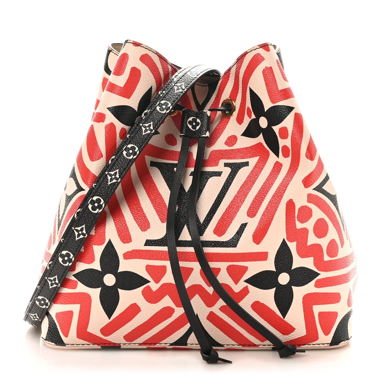Louis Vuitton Monogram Giant Crafty NeoNoe MM Creme Rouge Black 1 of 9
