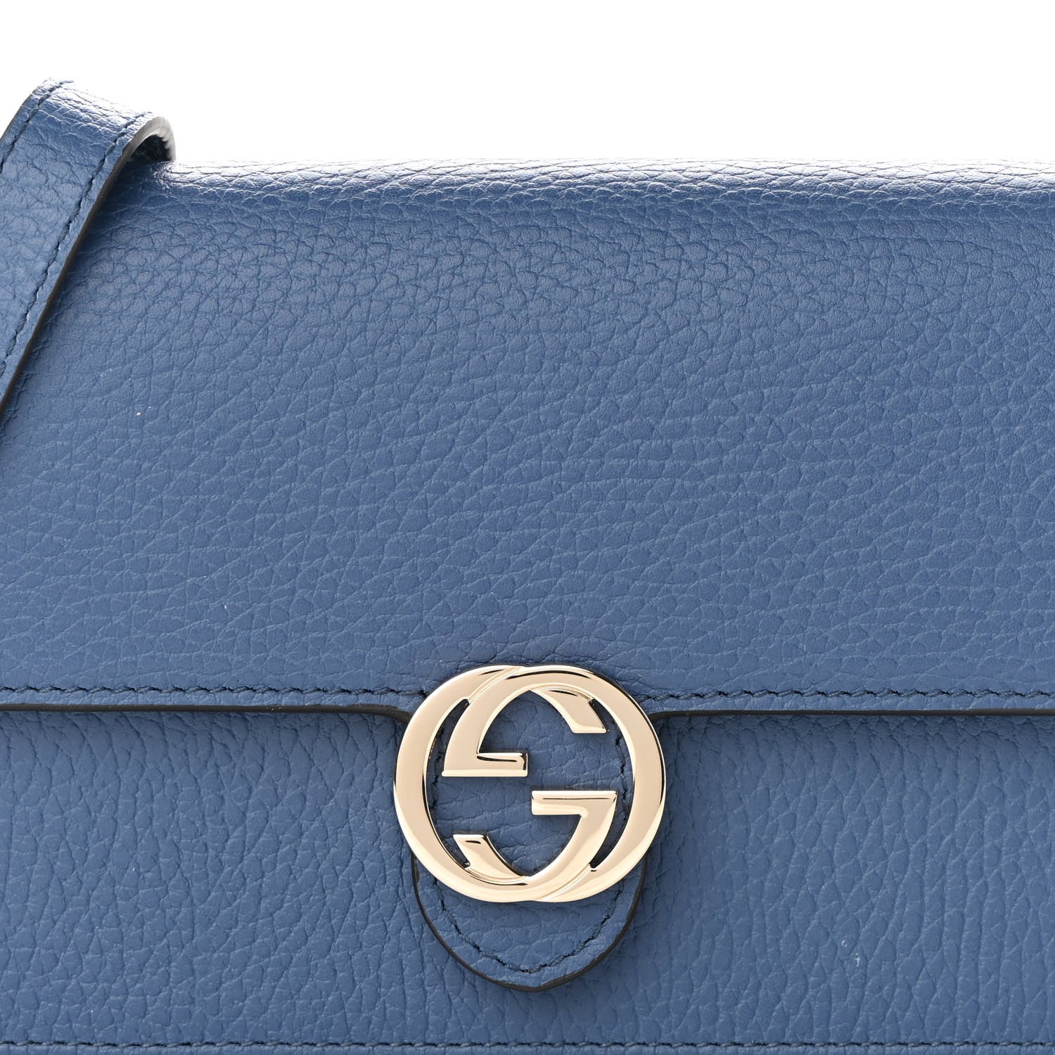 Gucci Dollar Calfskin Interlocking G Chain Wallet Caspian 7 of 9