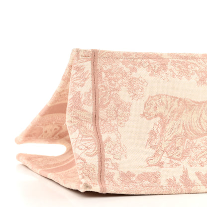 Christian Dior Canvas Embroidered Medium Dioriviera Toile De Jouy Book Tote Rose 8 of 10