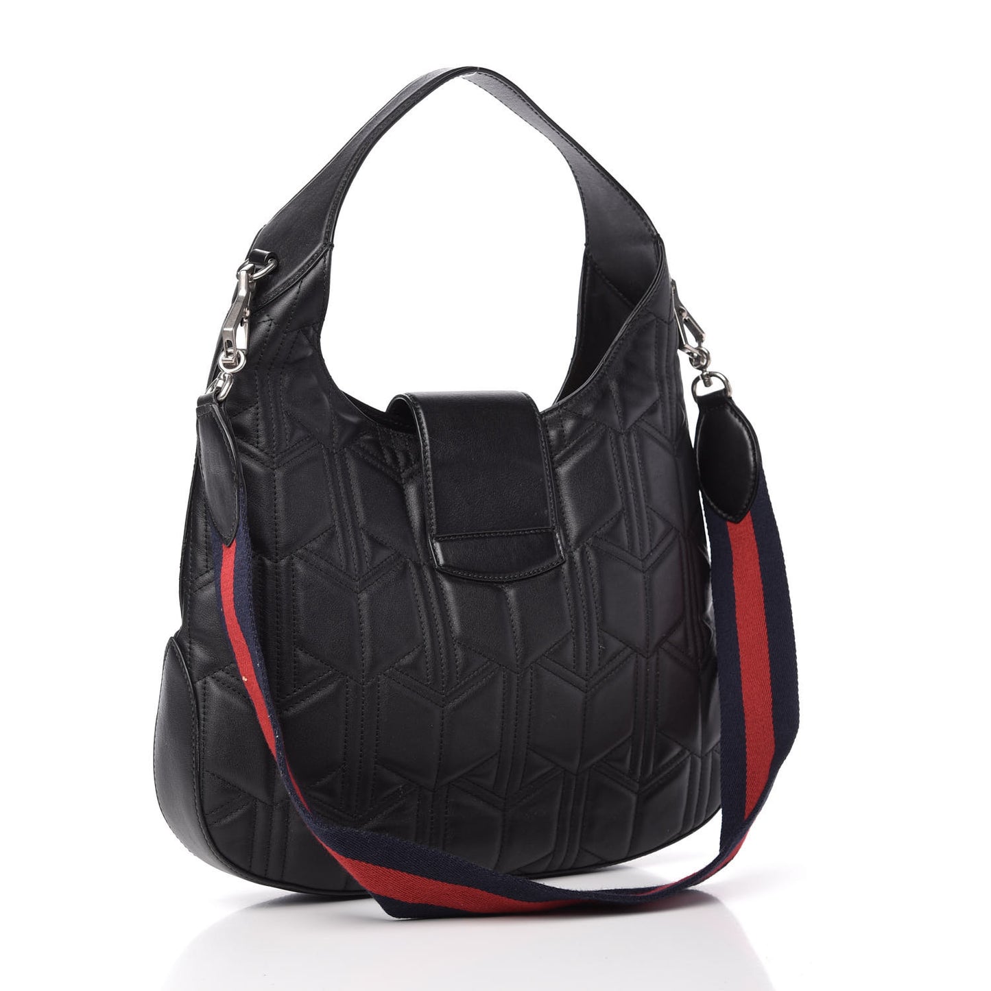 Calfskin Web Quilted Medium Dionysus Hobo Black