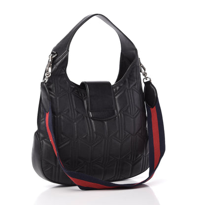 Gucci Calfskin Web Quilted Medium Dionysus Hobo Black 3 of 11