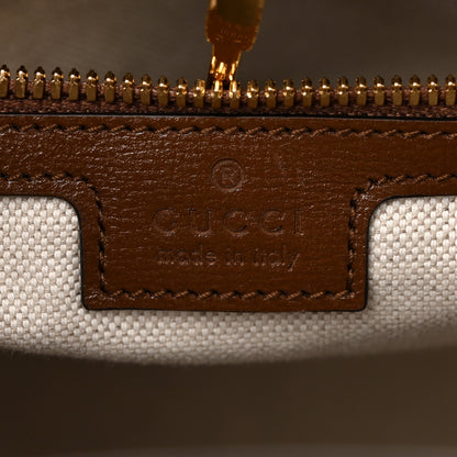 Gucci GG Supreme Monogram Azalea Calfskin Small Retro Interlocking G Tote Bag Beige Ebony Brown Sugar 6 of 11