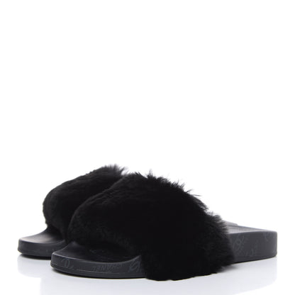 Chanel Orylag Rabbit Fur Mules 37 Black 3 of 8