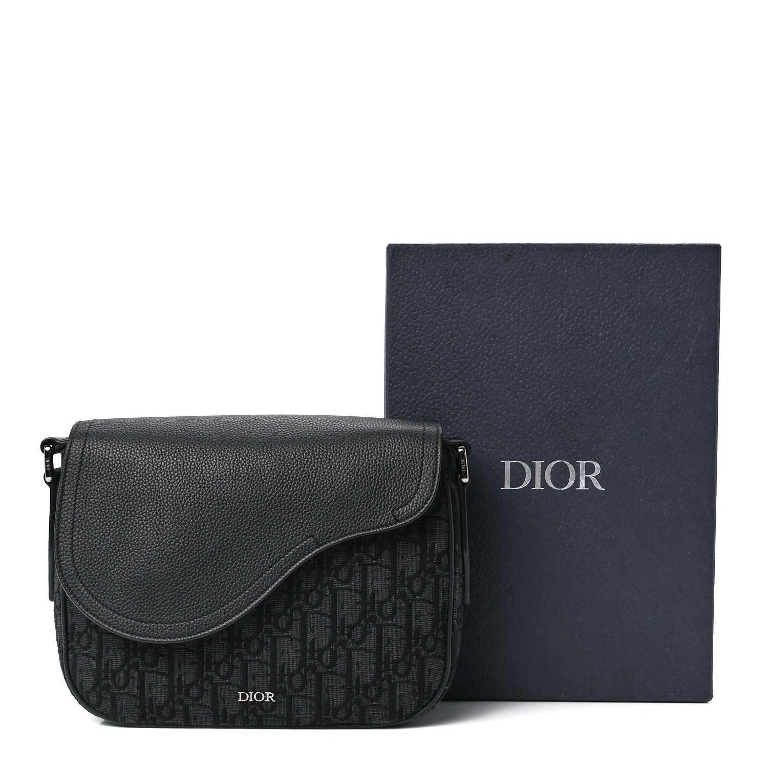Christian Dior Grained Calfskin Oblique Mini Saddle Messenger Black 12 of 12
