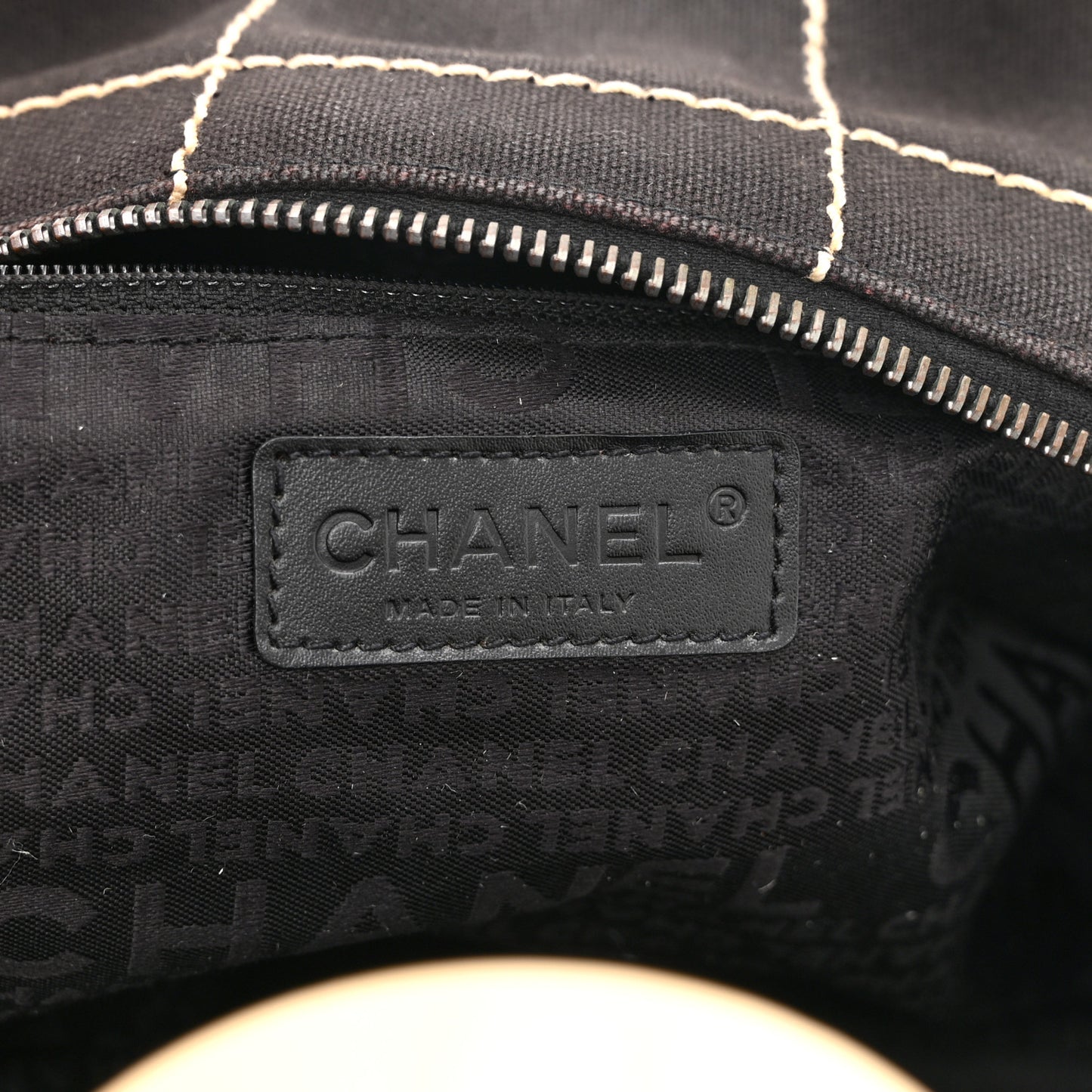 Canvas Square Stitched CC Boston Bag Black