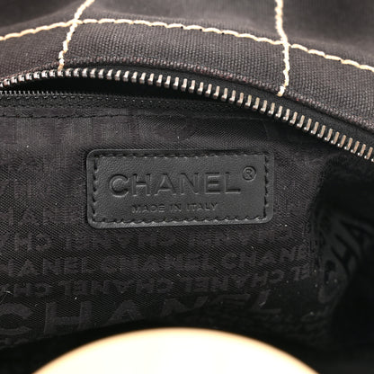 Chanel Canvas Square Stitched CC Boston Bag Black 6 of 11