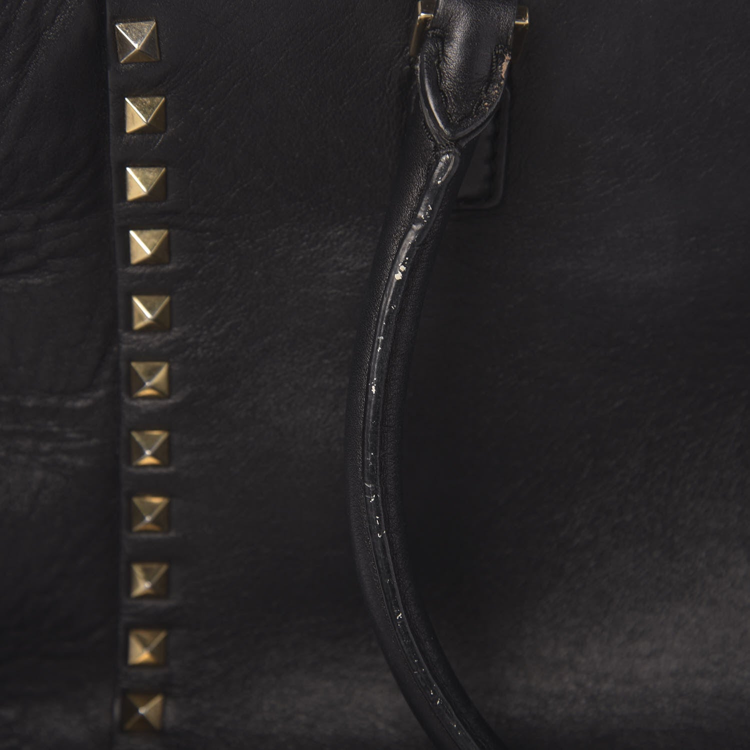 Valentino Garavani Vitello Rockstud Double Handle Tote Black 10 of 15