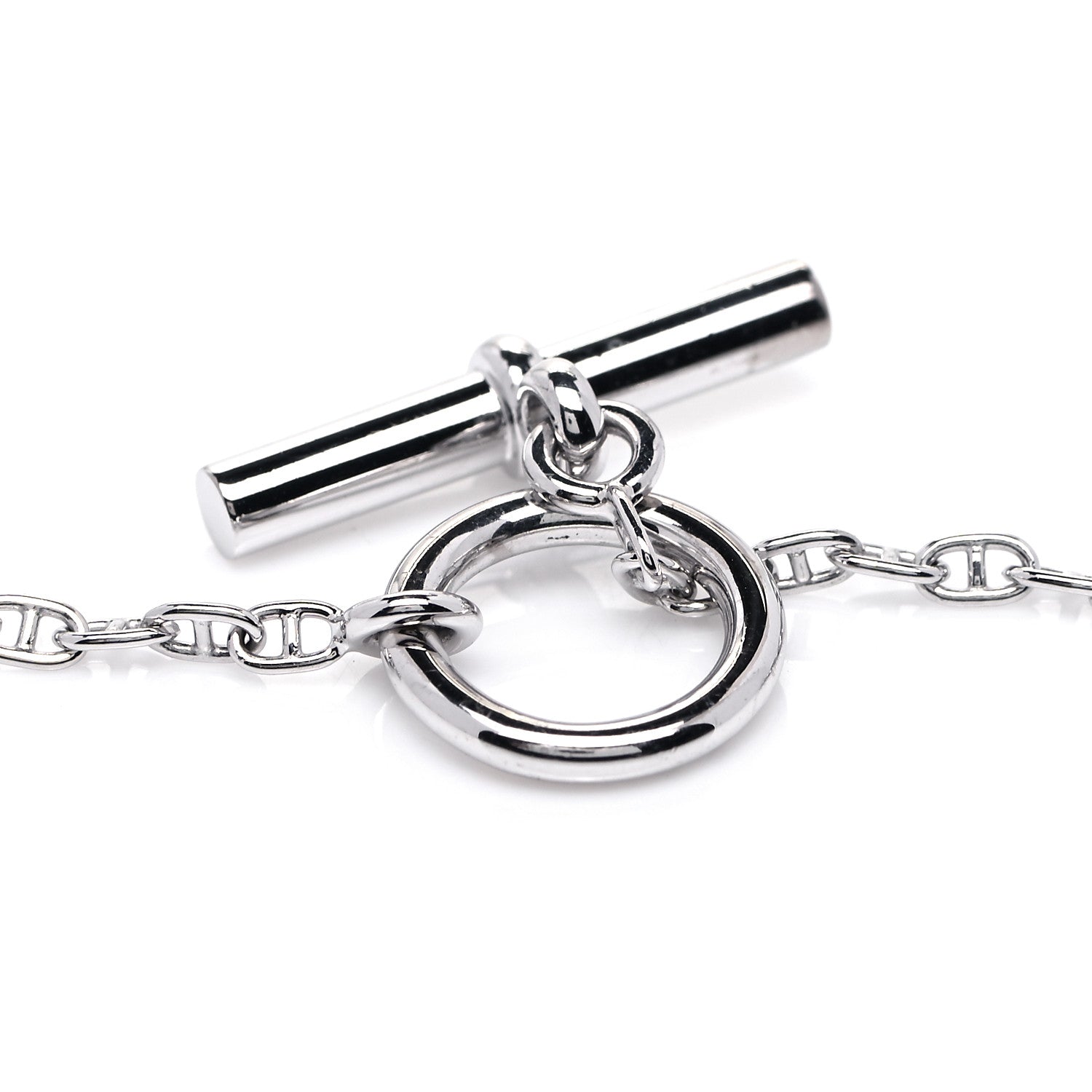 Hermes 18K White Gold Diamond New Farandole Pendant Necklace 5 of 7