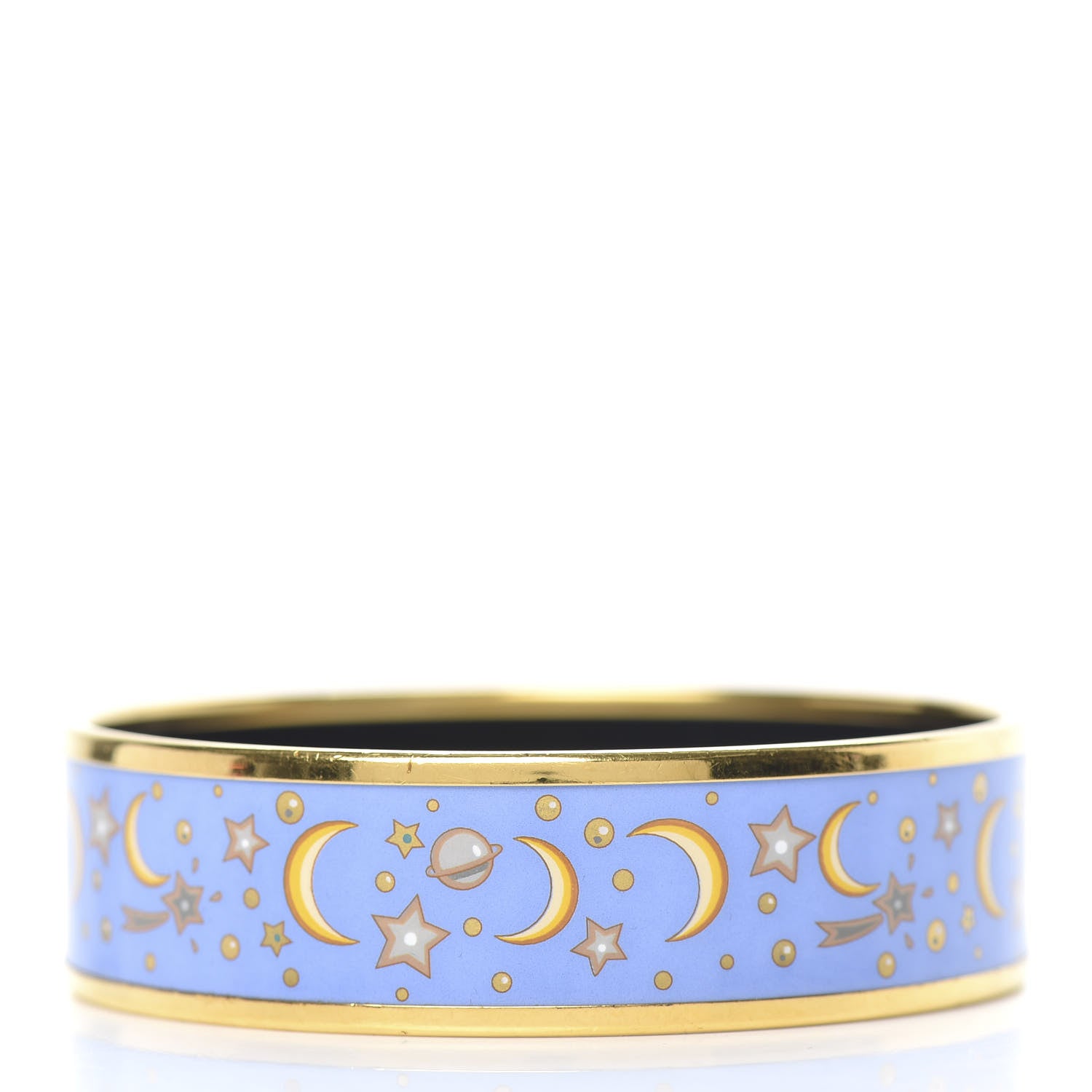 Hermes Enamel Printed Wide Moon Stars Bracelet 65 3 of 6