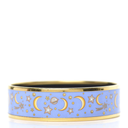 Hermes Enamel Printed Wide Moon Stars Bracelet 65 3 of 6