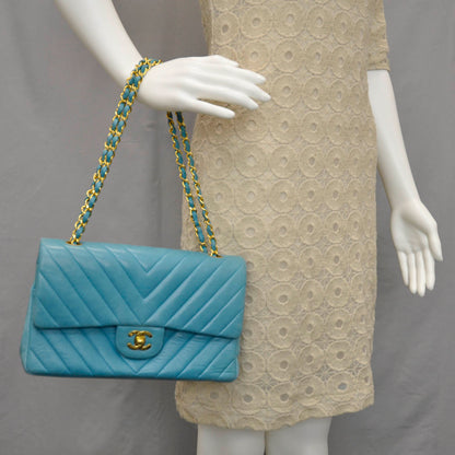 Chanel Lambskin Chevron Medium Double Flap 2 of 12