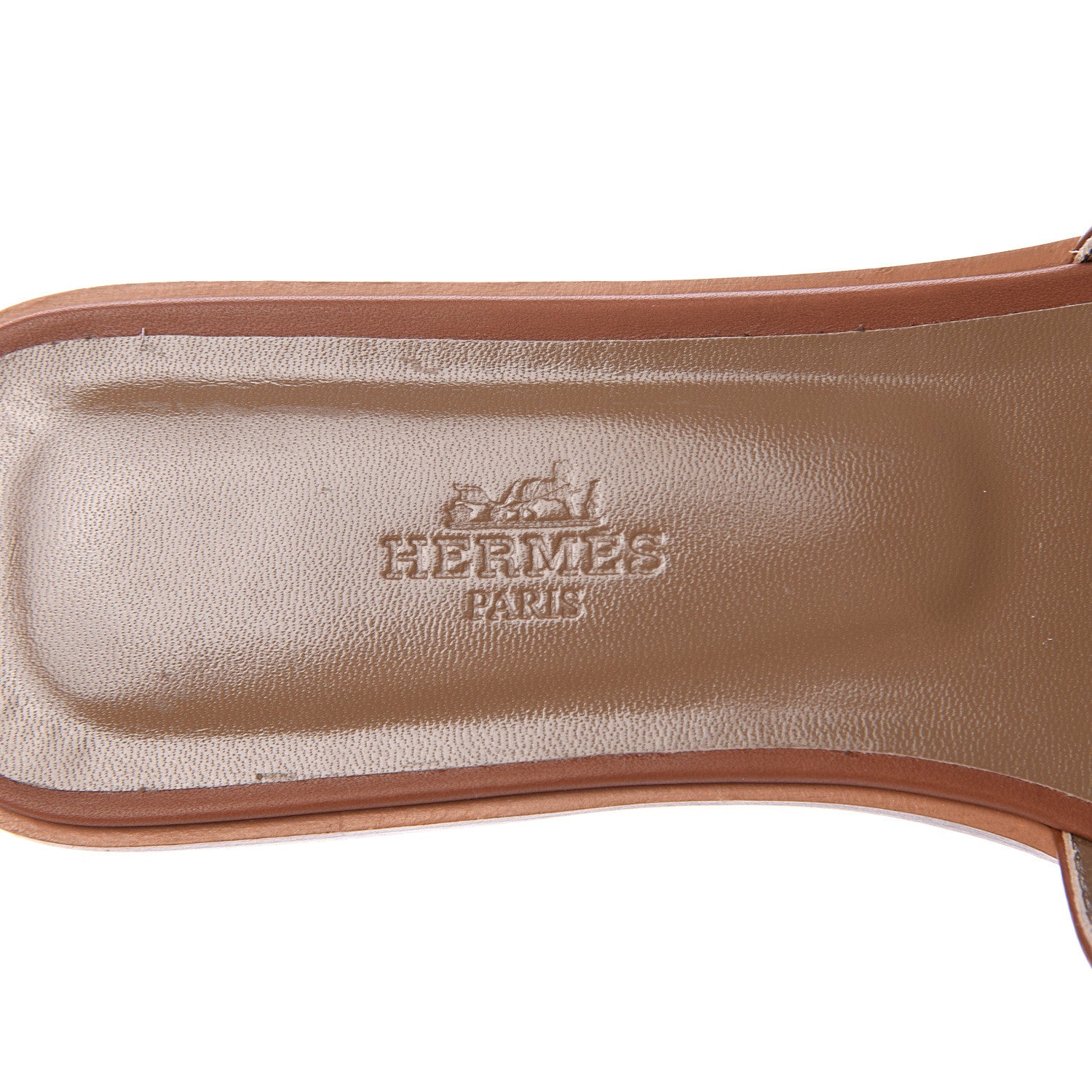 Hermes Box Calfskin Oran Sandals 38.5 Gold 7 of 8