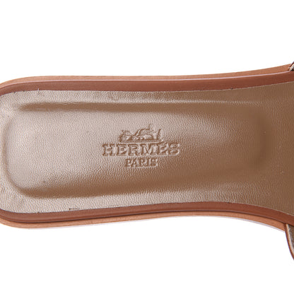 Hermes Box Calfskin Oran Sandals 38.5 Gold 7 of 8