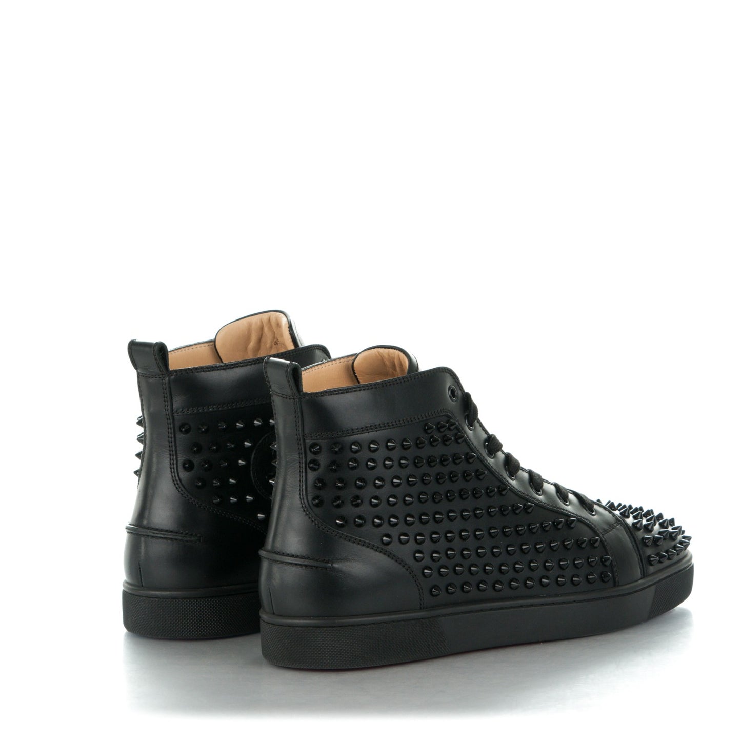 Mens Calfskin Louis Spikes Flat Sneakers 45.5 Black
