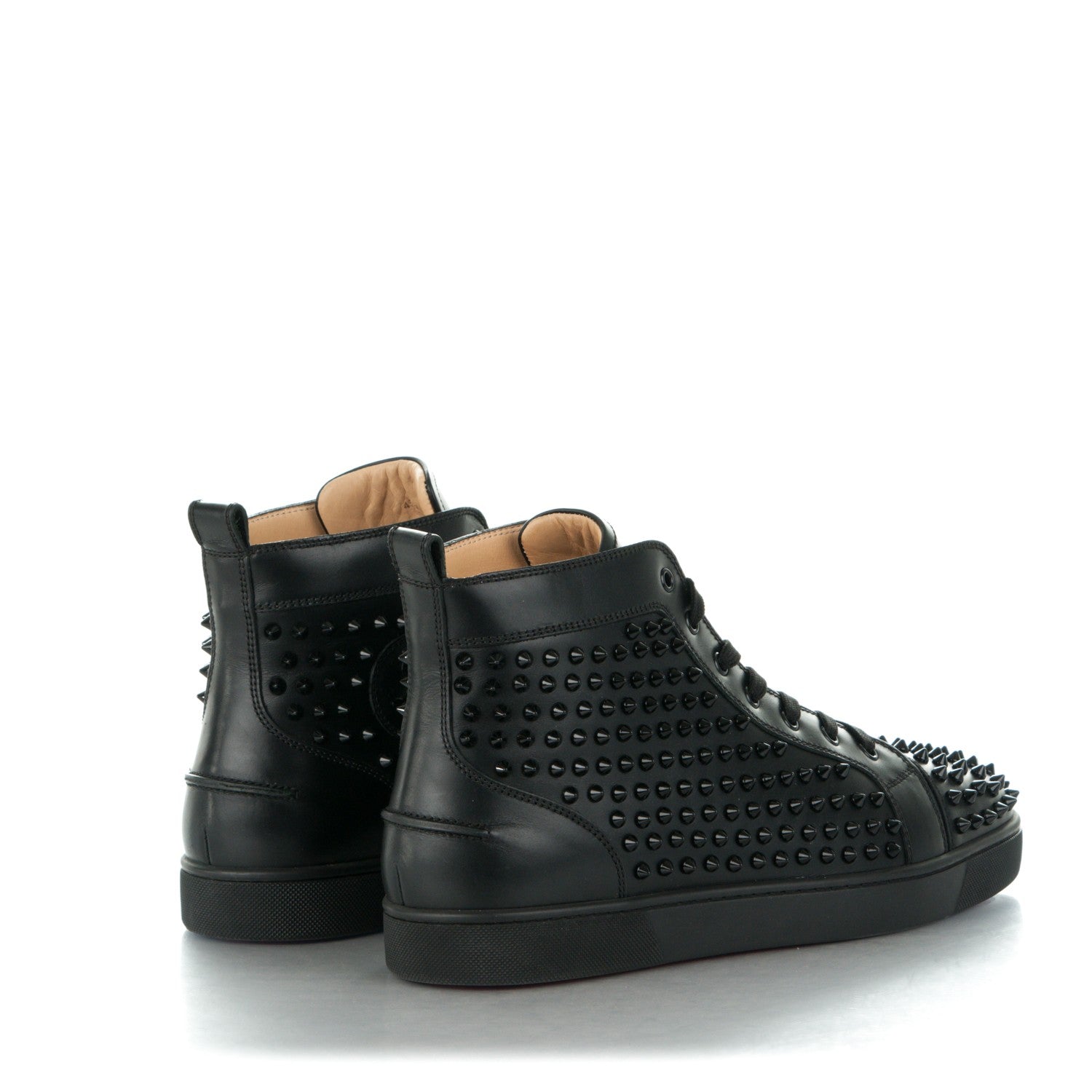 Christian Louboutin Mens Calfskin Louis Spikes Flat Sneakers 45.5 Black 4 of 9
