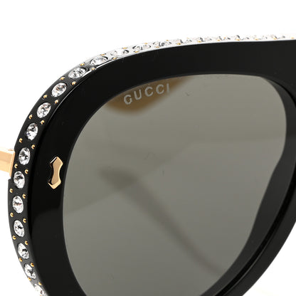 Gucci Acetate Crystal Foldable Aviator Sunglasses GG0307S Black 8 of 9