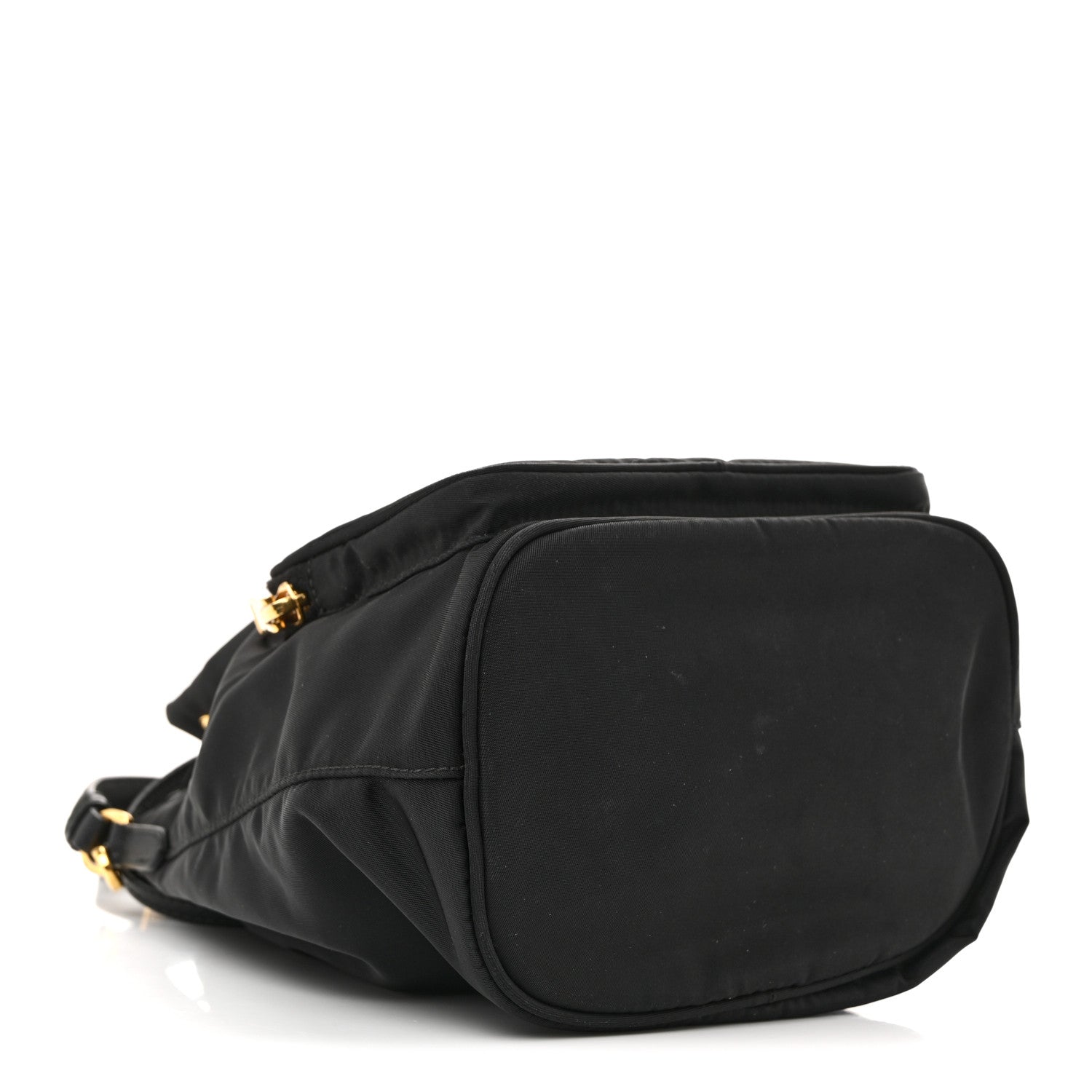 Prada Saffiano Tessuto Nylon Mini Bucket Crossbody Bag Black 4 of 12
