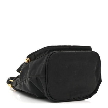 Prada Saffiano Tessuto Nylon Mini Bucket Crossbody Bag Black 4 of 12