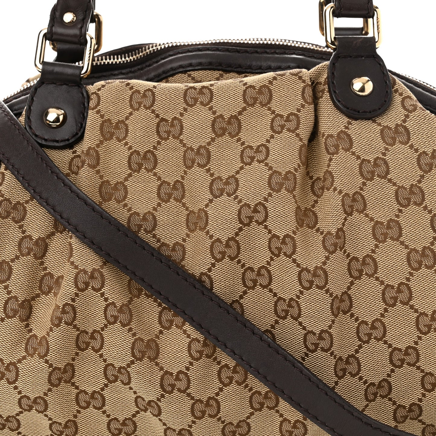 Monogram Medium Sukey Boston Bag Brown