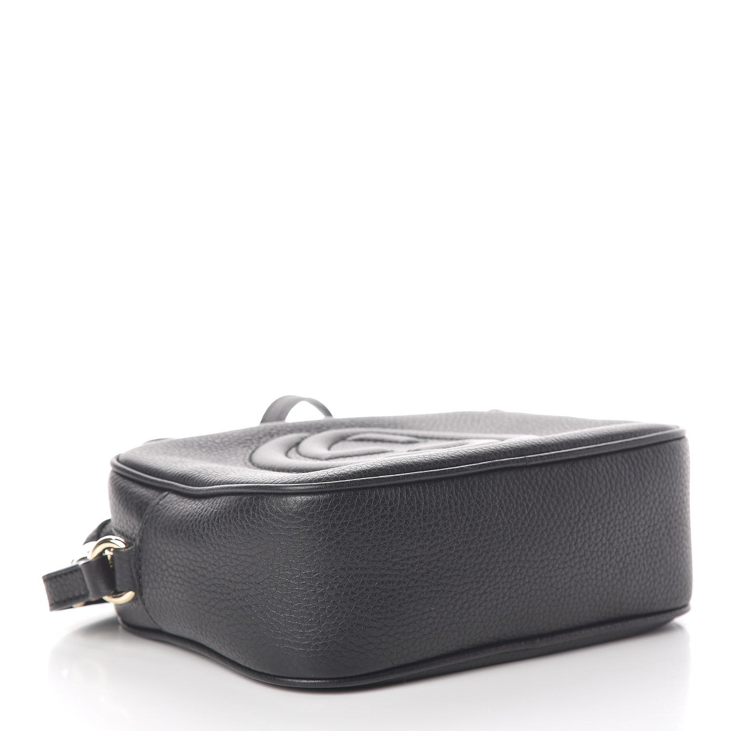 Pebbled Calfskin Small Soho Disco Bag Black