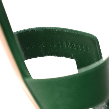 Hermes Epsom Oasis Sandals 40.5 Vert Cactus 6 of 8