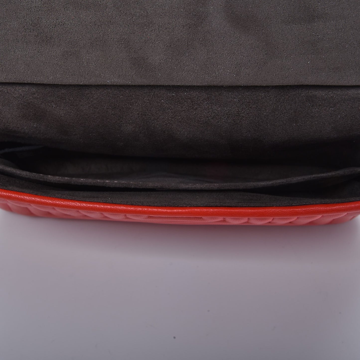 Shiny Nappa Trapuntata Micro Double Baguette Papavero