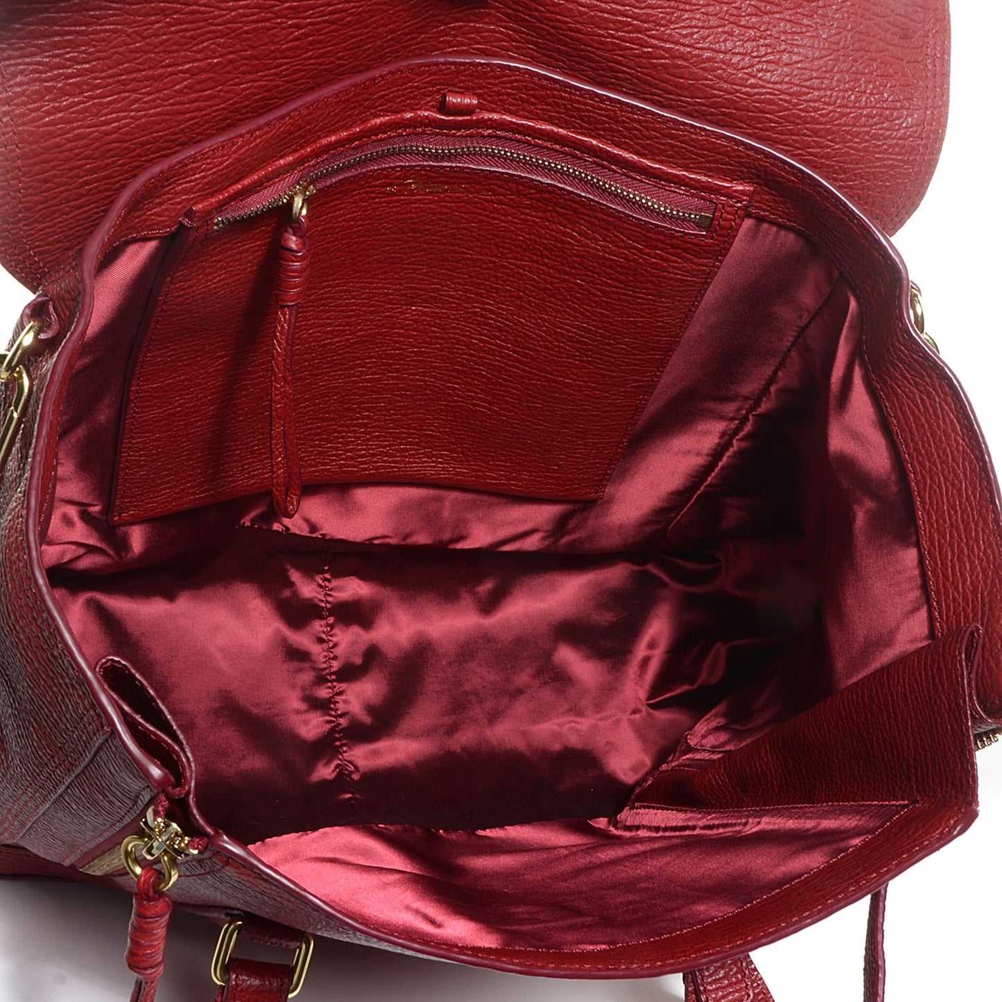 Textured Leather Large Pashli Satchel Crimson