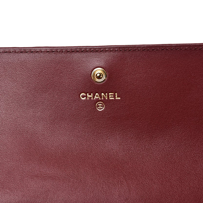 Chanel Caviar Quilted Large Boy Gusset Flap Wallet Dark Red 5 of 10
