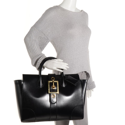 Gucci Calfskin Large Lady Buckle Top Handle Bag Black 2 of 7