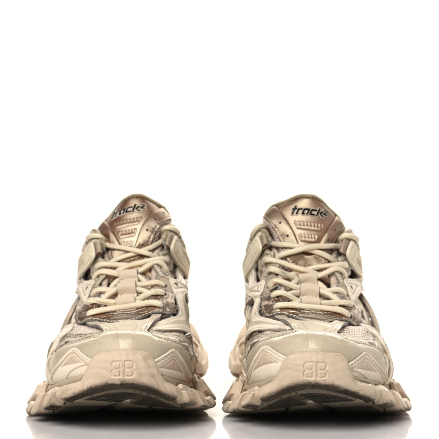 Rubber Mesh Bi-Color Mens Track.2 Open Sneakers 39 Nude