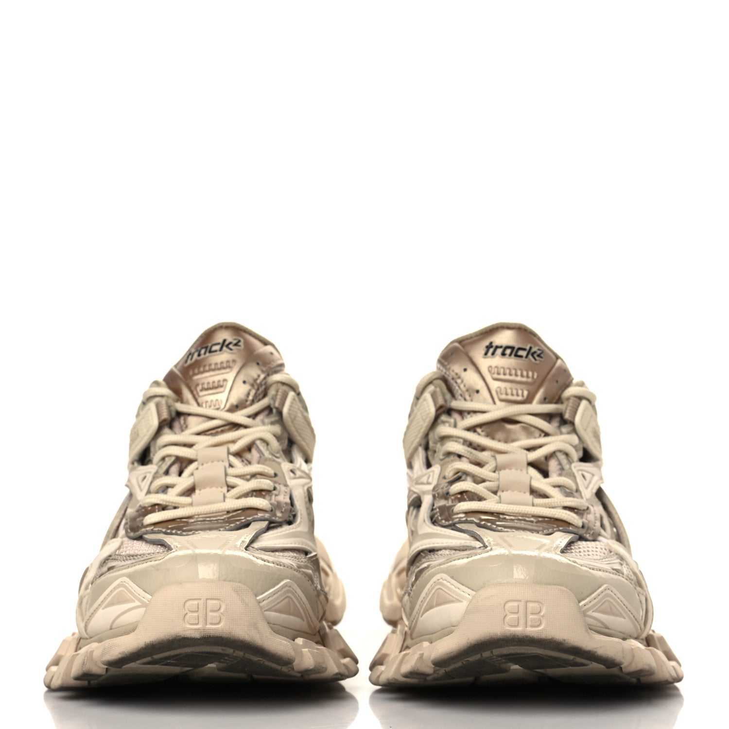 Balenciaga Rubber Mesh Bi-Color Mens Track.2 Open Sneakers 39 Nude 2 of 7