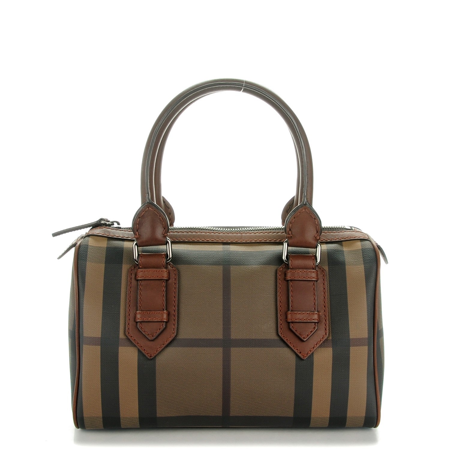 Burberry Smoked Check Small Chester Bowling Bag Brown 1 of 8