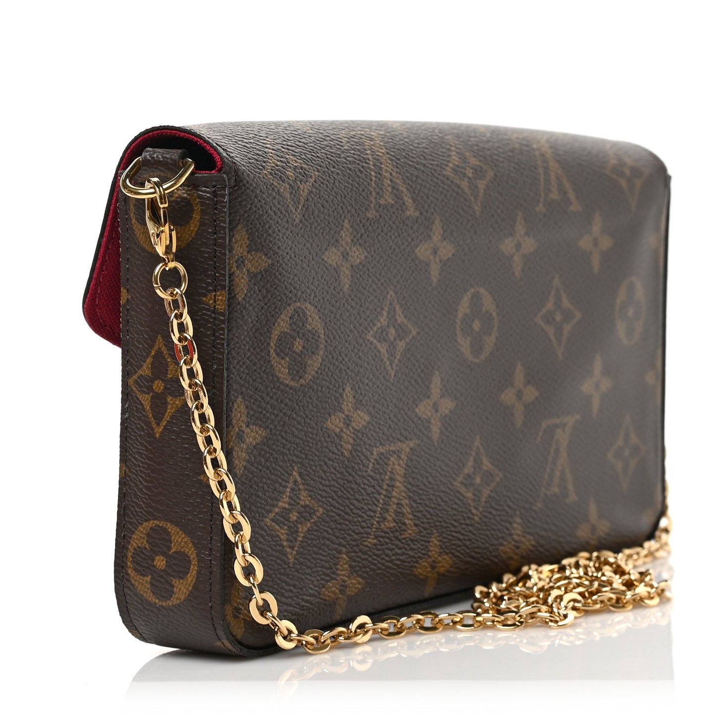 Monogram Pochette Felicie Chain Wallet Fuchsia