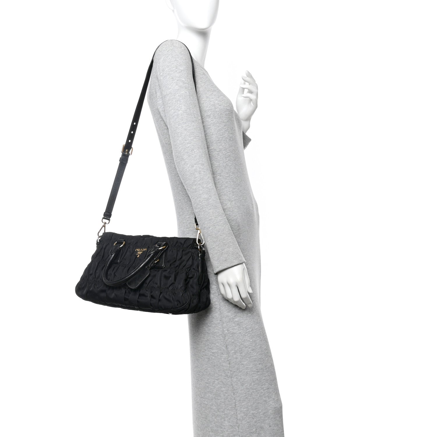 Prada Tessuto Nylon Gaufre Tote  Black 2 of 9