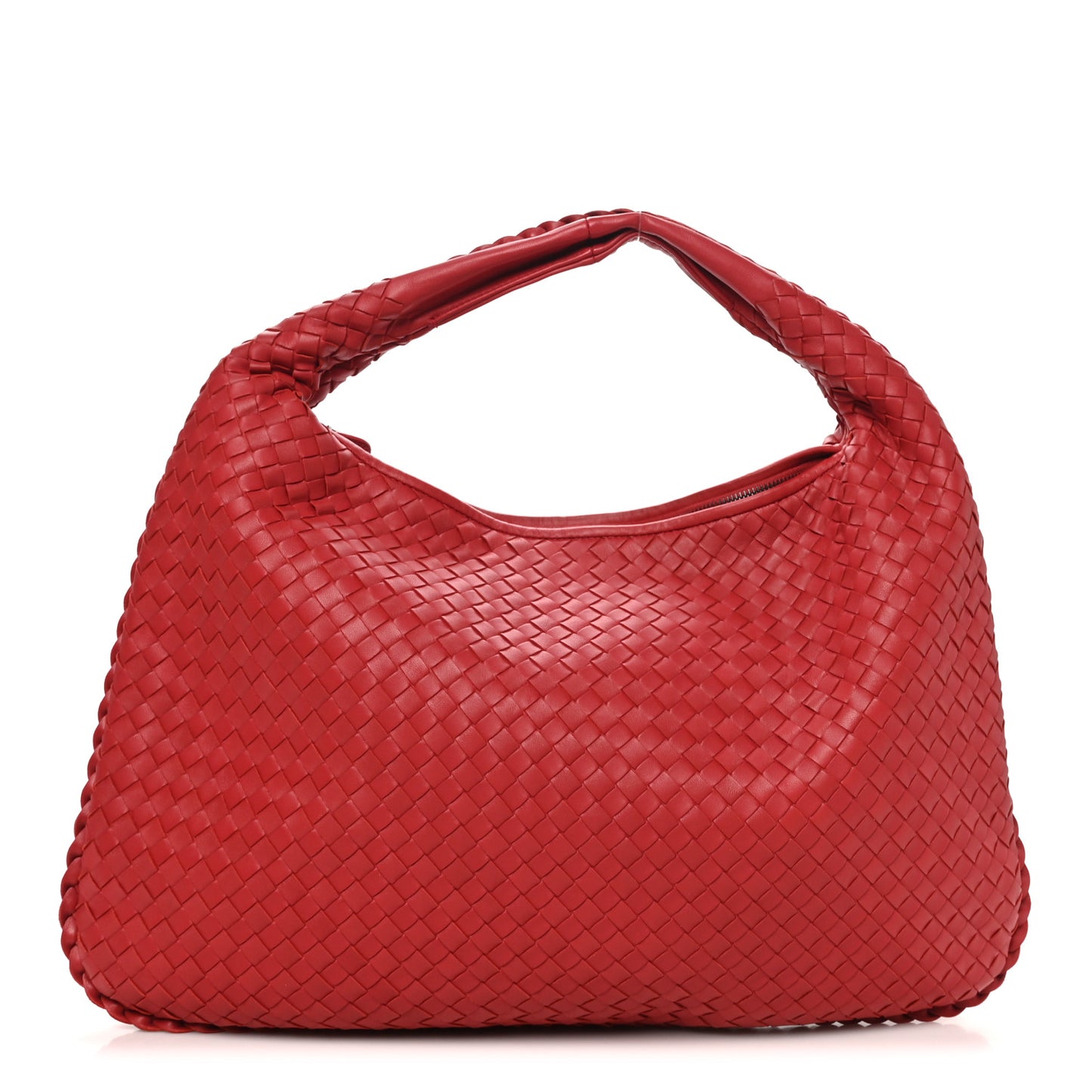 Nappa Intrecciato Large Veneta Hobo Fraise