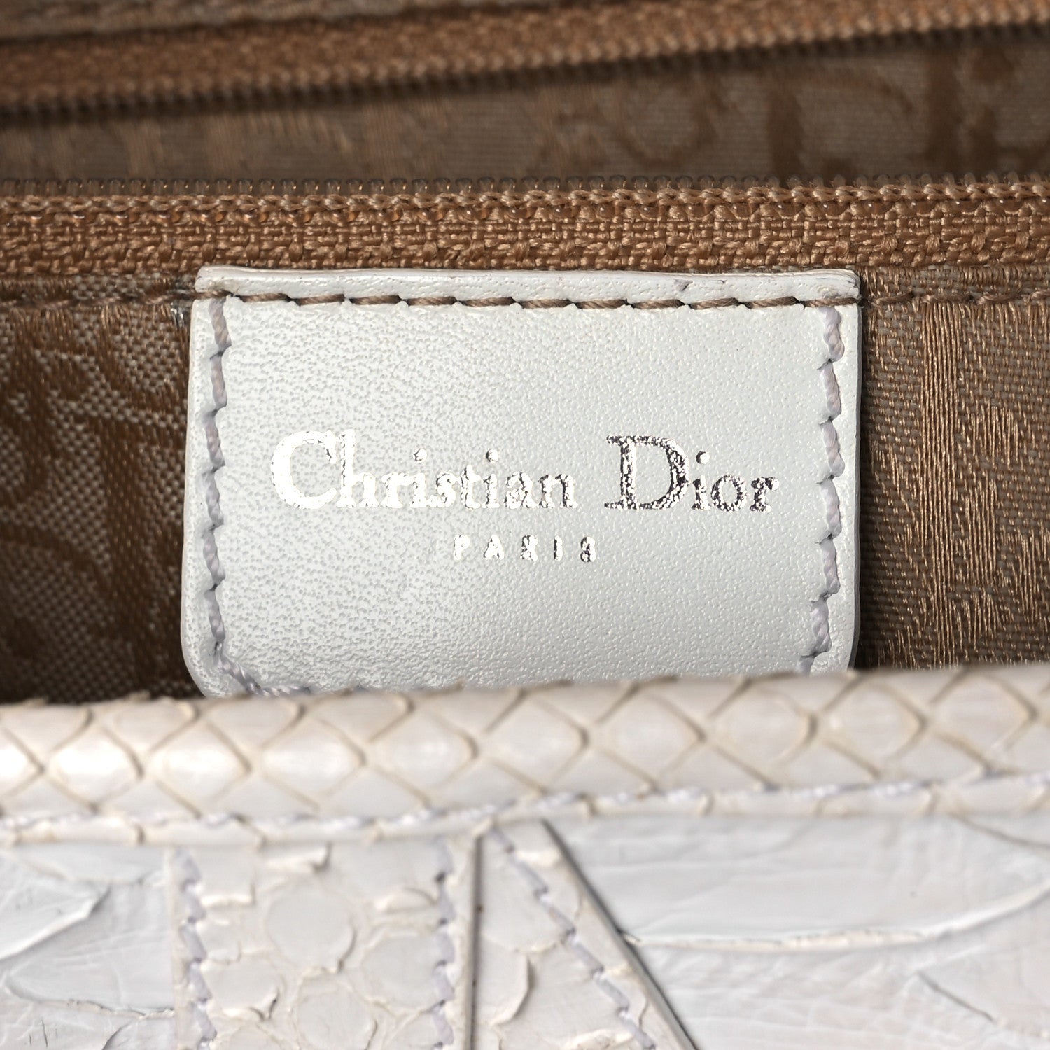 Christian Dior Snakeskin Saddle Bag White 6 of 16