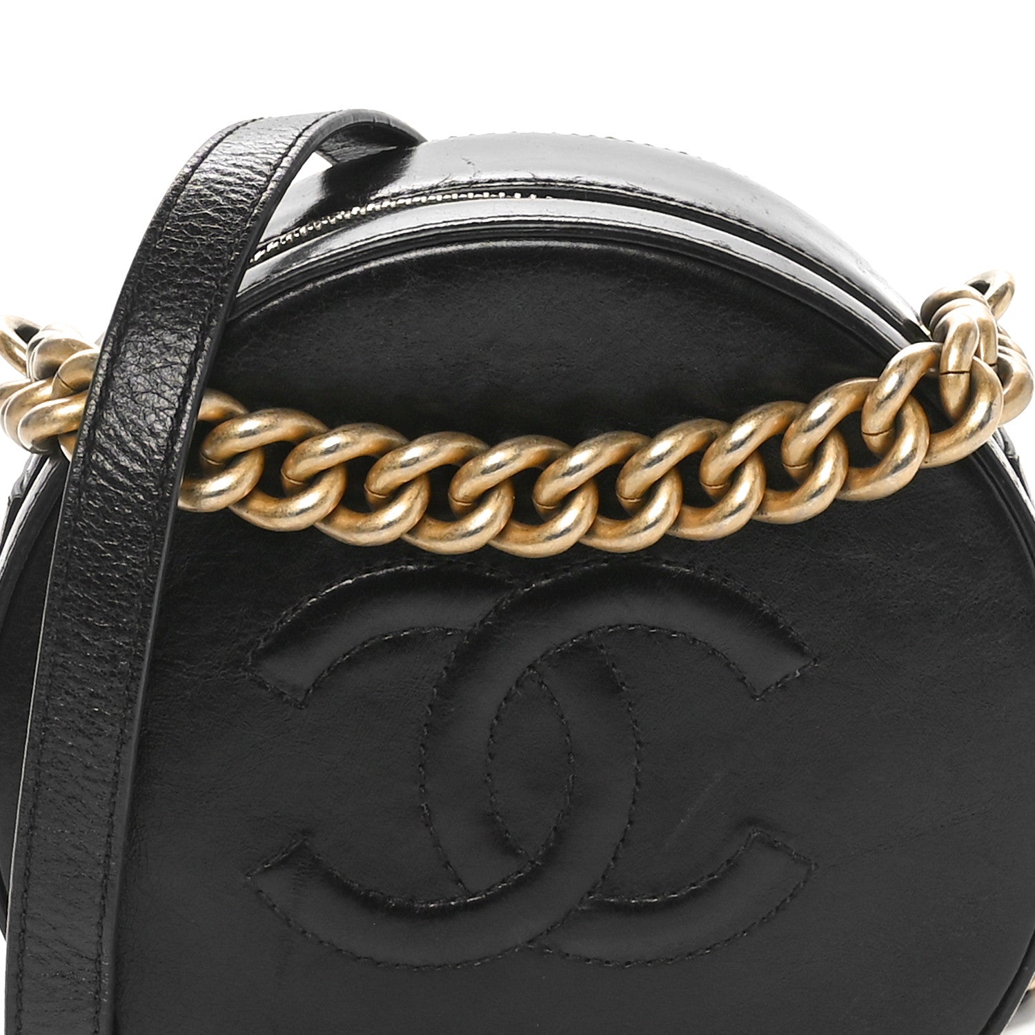 Chanel Glazed Calfskin Round As Earth Evening Bag Black 5 of 10