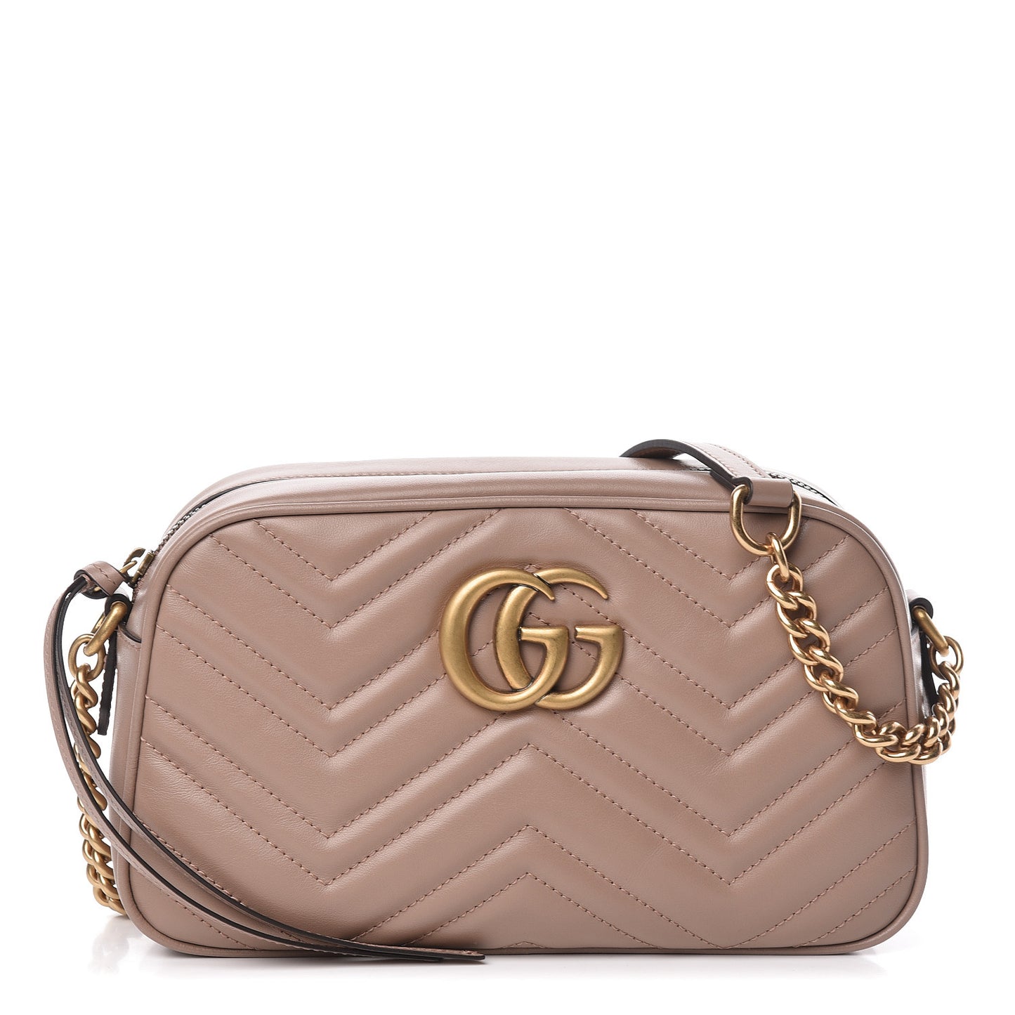 Calfskin Matelasse Small GG Marmont Chain Shoulder Bag Porcelain Rose