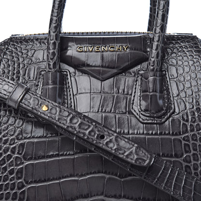 Givenchy Calfskin Crocodile Embossed Mini Antigona Storm Grey 10 of 10
