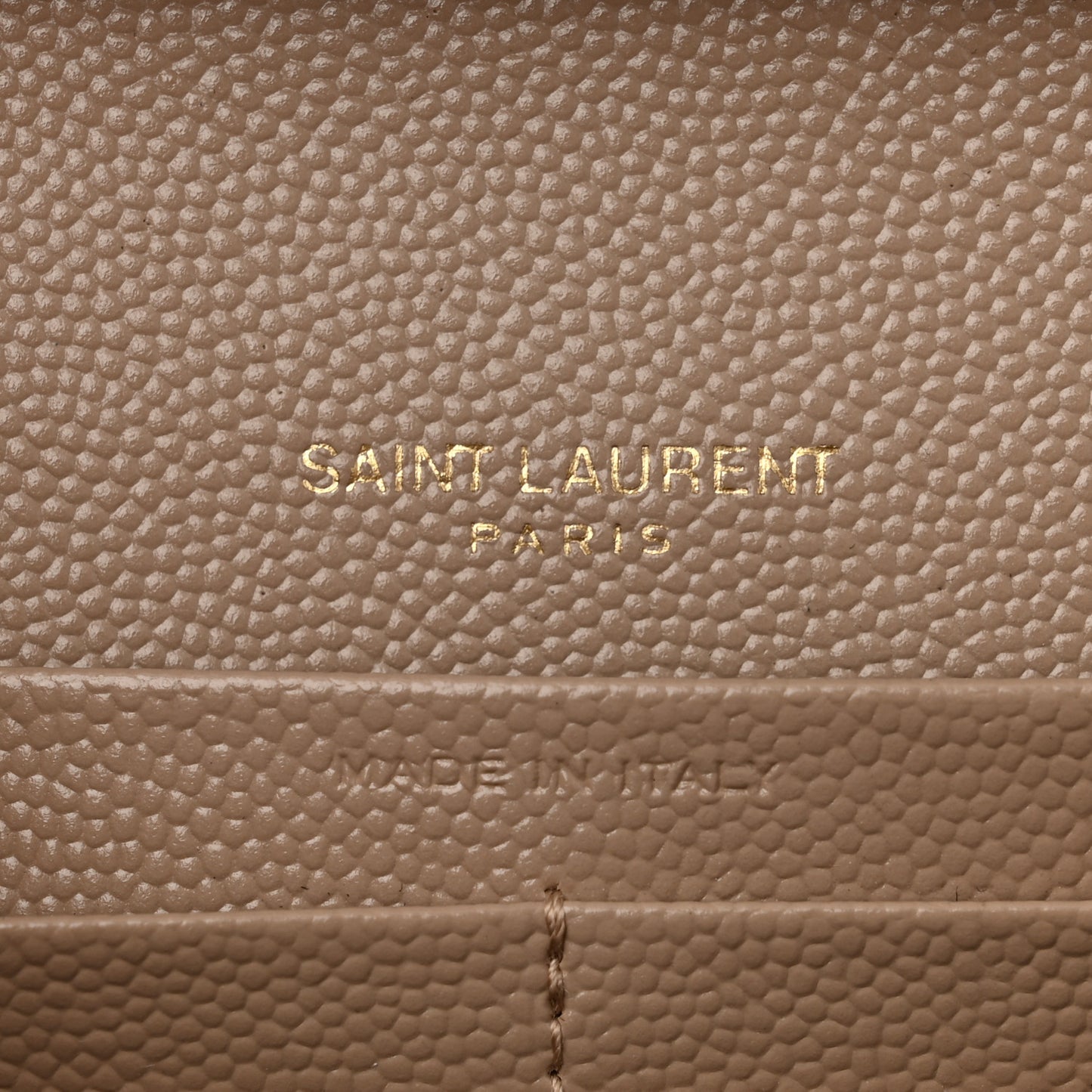 Grain De Poudre Mixed Matelasse Triquilt Monogram Chain Wallet Dark Beige