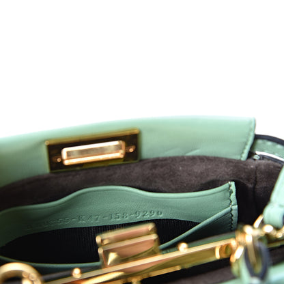 Fendi Shiny Nappa Micro Peekaboo Iconic Satchel Verde Acqua 7 of 11