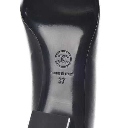 Chanel Lambskin CC Pumps 37 Black 6 of 9