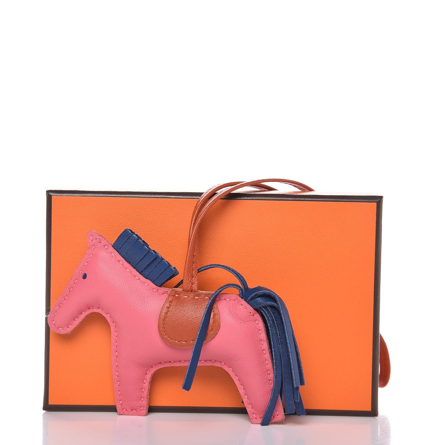 Milo Lambskin Grigri Rodeo Bag Charm PM Rose Azalee Cornaline Bleu De Malte