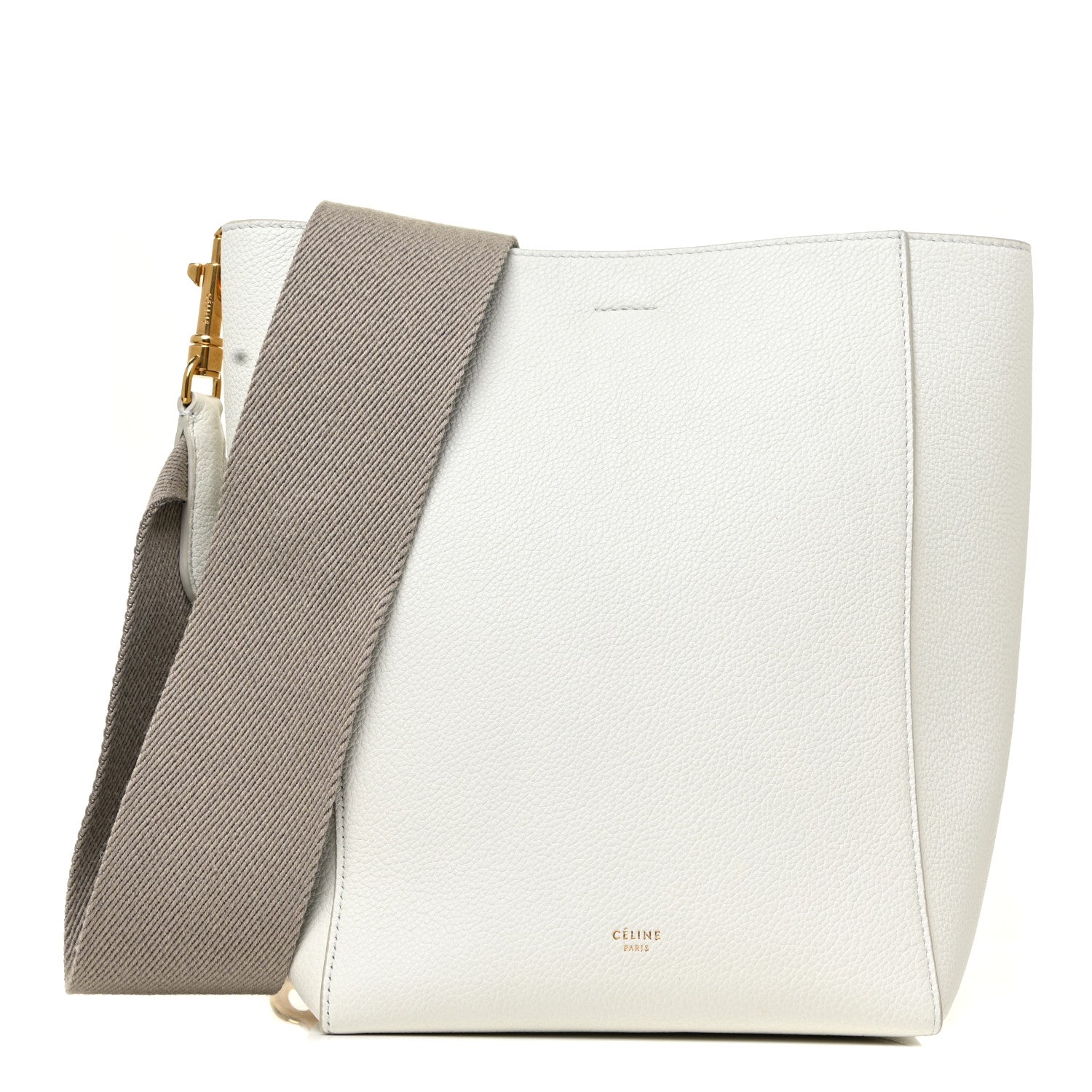 Celine Soft Grained Calfskin Small Sangle Bucket Bag White 1 of 10